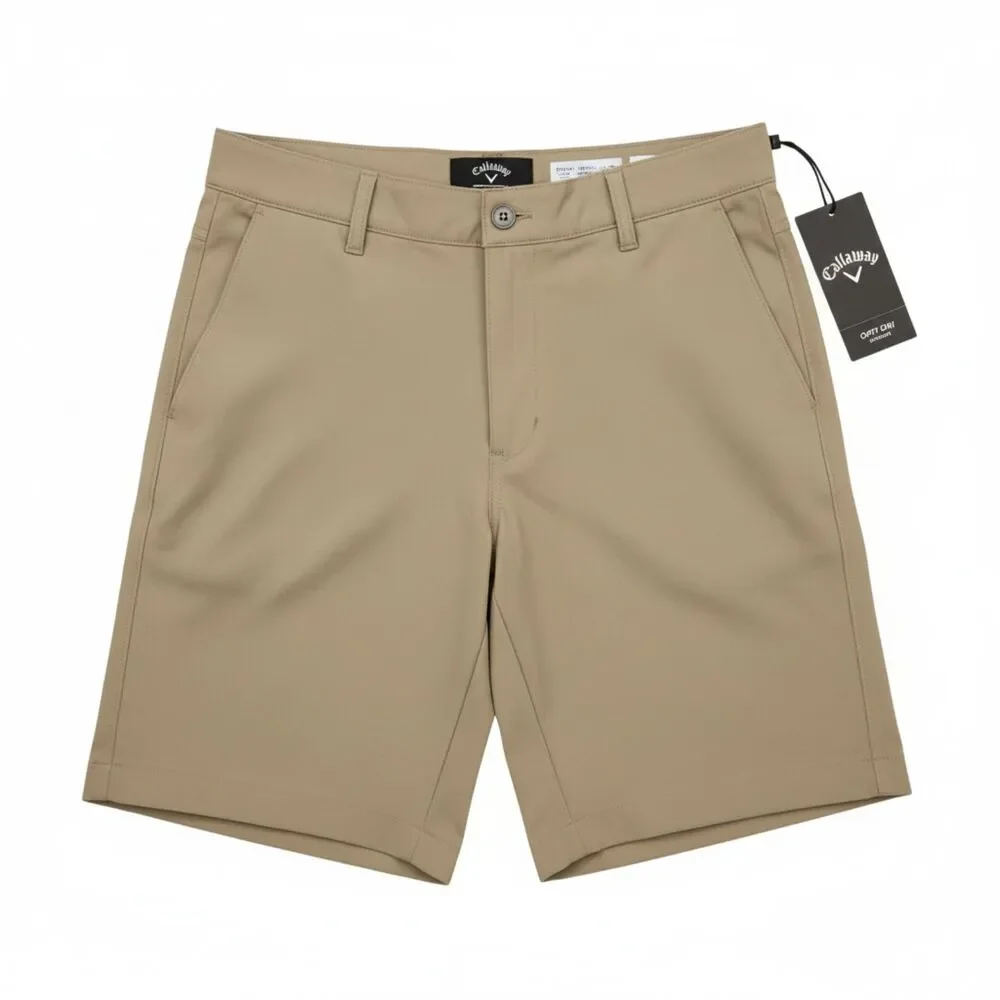 Callaway NWT Opti-Dri Stretch 9" Inseam Golf Shorts Chinchilla Tan - Size 34 - Picture 2 of 7